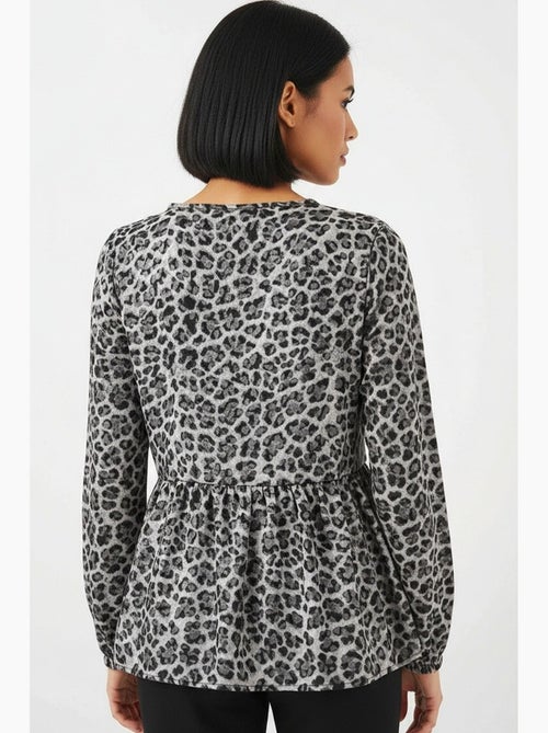 Blusa estampada chiffon manga comprida detalhe viés bdart - Kiabi Blusa estampada chiffon manga comprida detalhe viés bdart - Kiabi