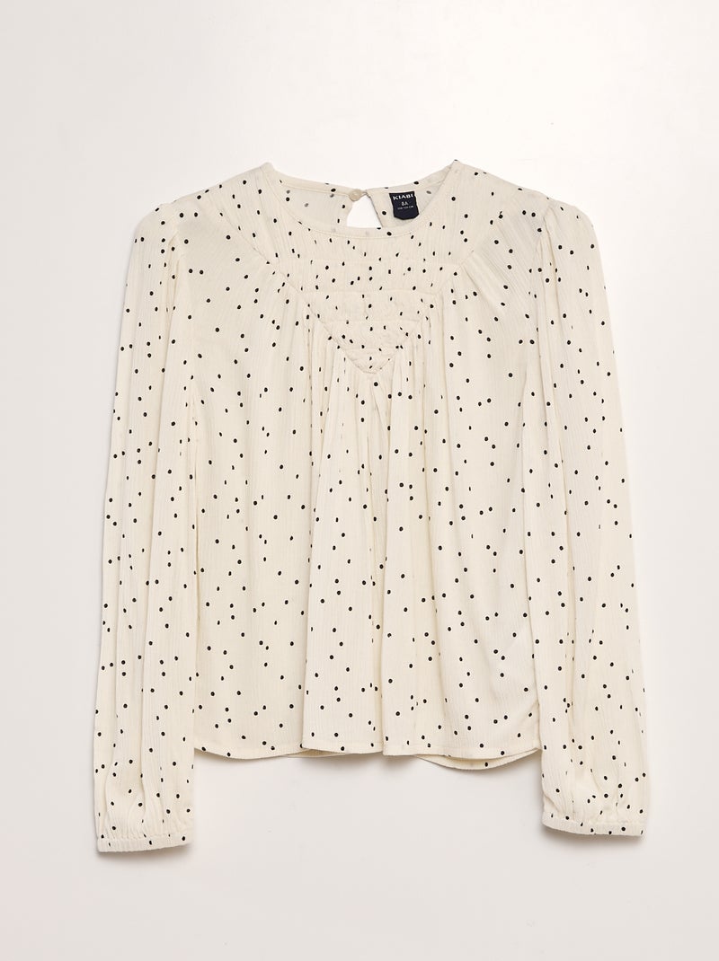 Blusa estampada de manga comprida BEGE - Kiabi
