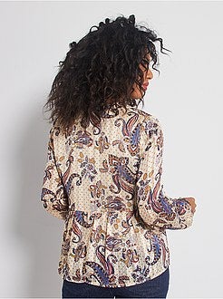 Blusa estampada em voile - Kiabi