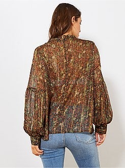 Blusa estampada em voile - Kiabi