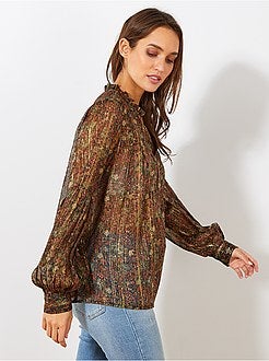 Blusa estampada em voile - Kiabi