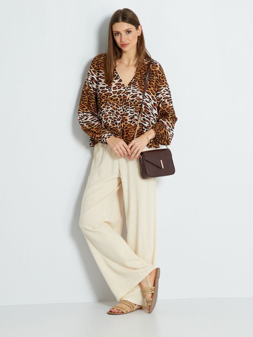 Blusa estampada Leopardo - Kiabi