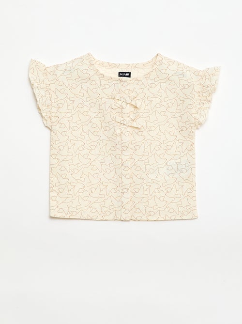 Blusa estampada 'pássaros' - Kiabi