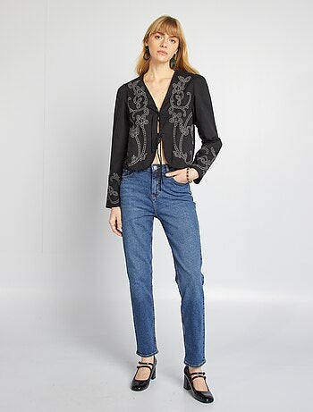 Blusa estilo quimono bordado