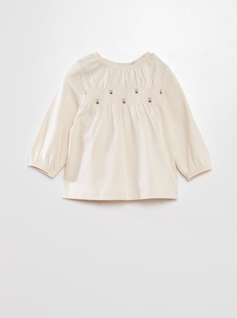 Blusa fantasia com favos de mel BRANCO - Kiabi