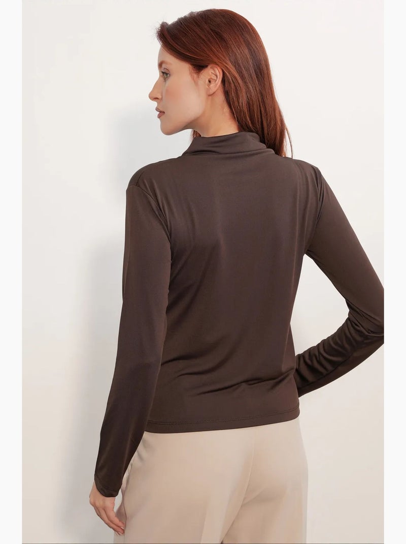 Blusa feminina bdart Castanho-chocolate - Kiabi