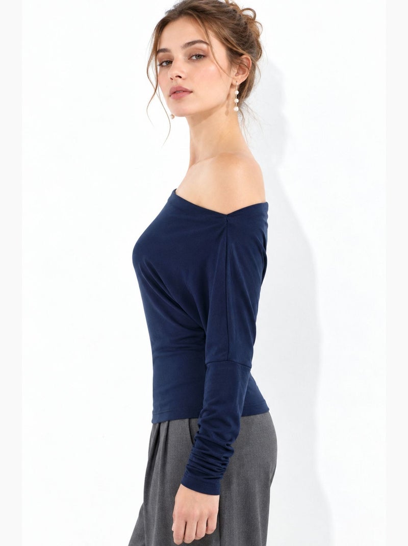 Blusa feminina busem Azul-marinho - Kiabi