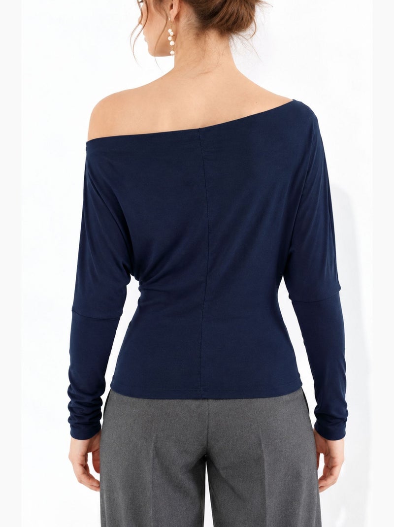 Blusa feminina busem Azul-marinho - Kiabi