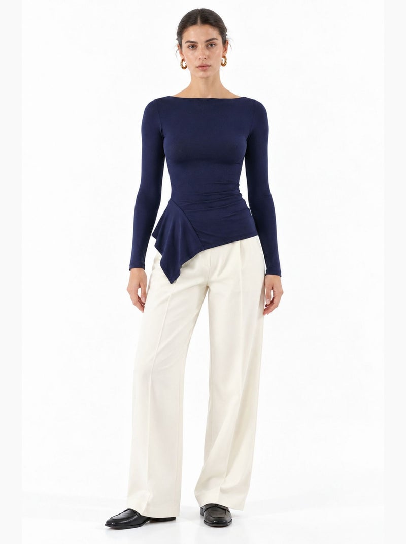 Blusa feminina busem Azul-marinho - Kiabi