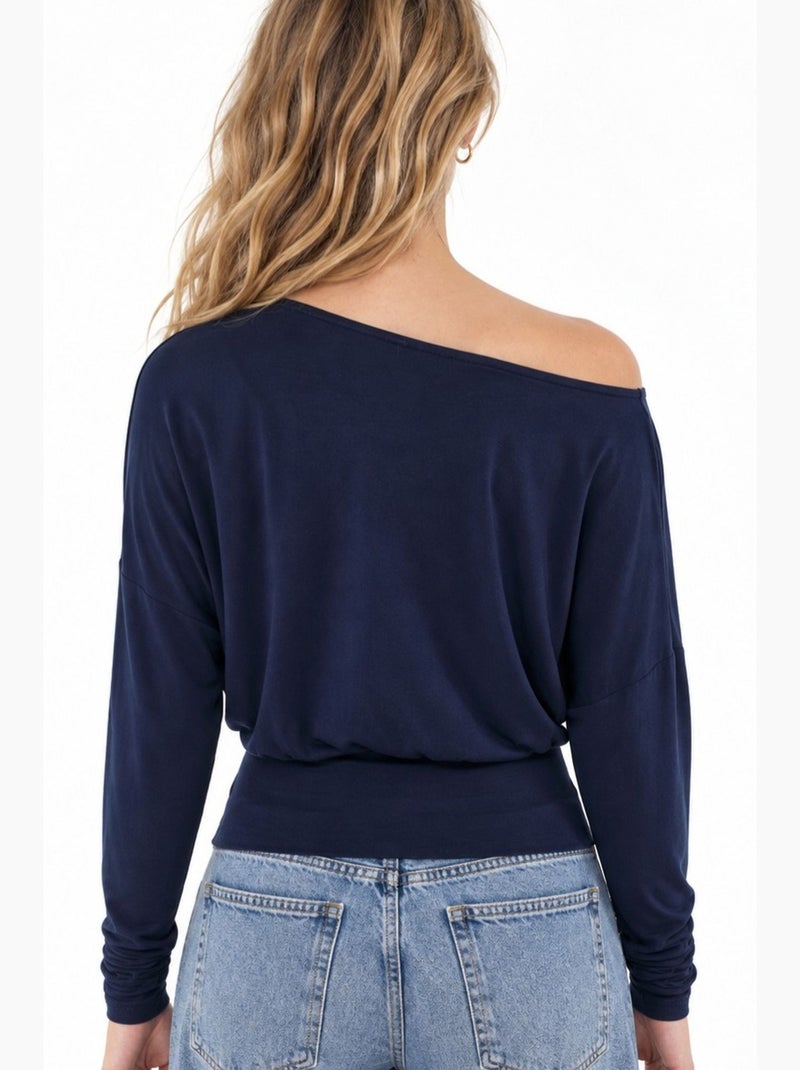 Blusa feminina busem Azul-marinho - Kiabi