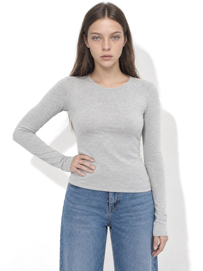 Blusa feminina busem Cinza claro - Kiabi
