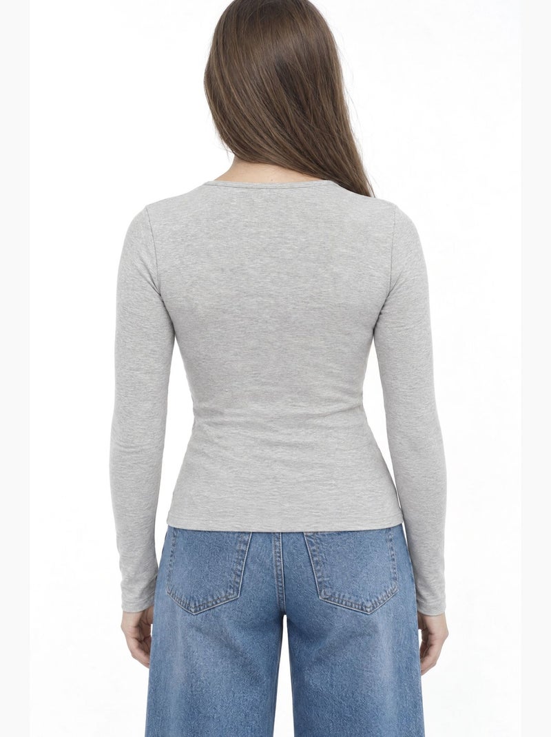 Blusa feminina busem Cinza claro - Kiabi
