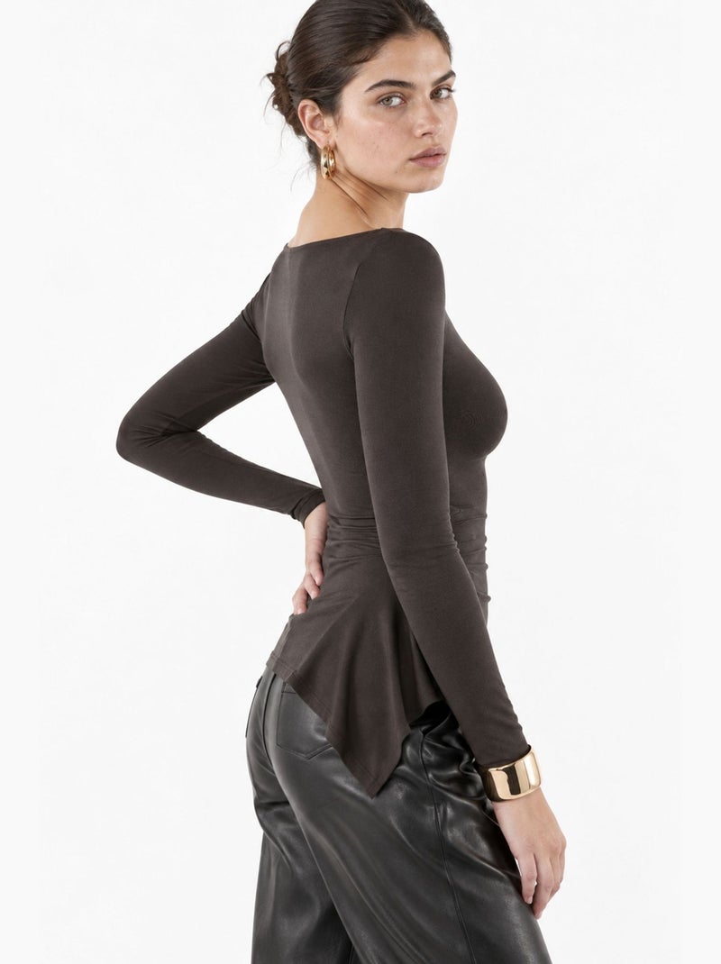 Blusa feminina busem Cinza-preto - Kiabi