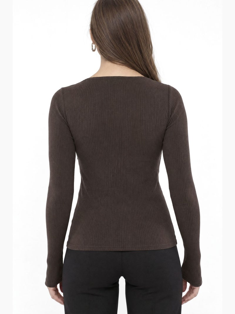 Blusa feminina busem Cinza-preto - Kiabi