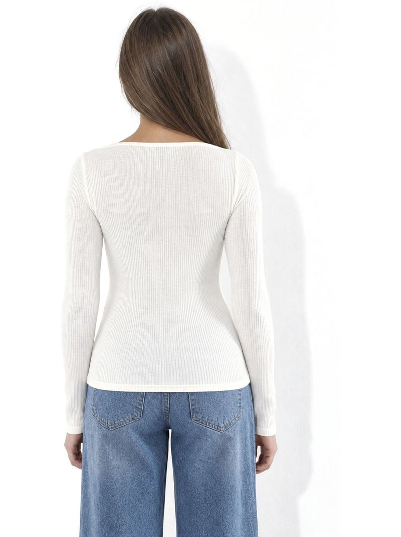Blusa feminina busem Marfim - Kiabi