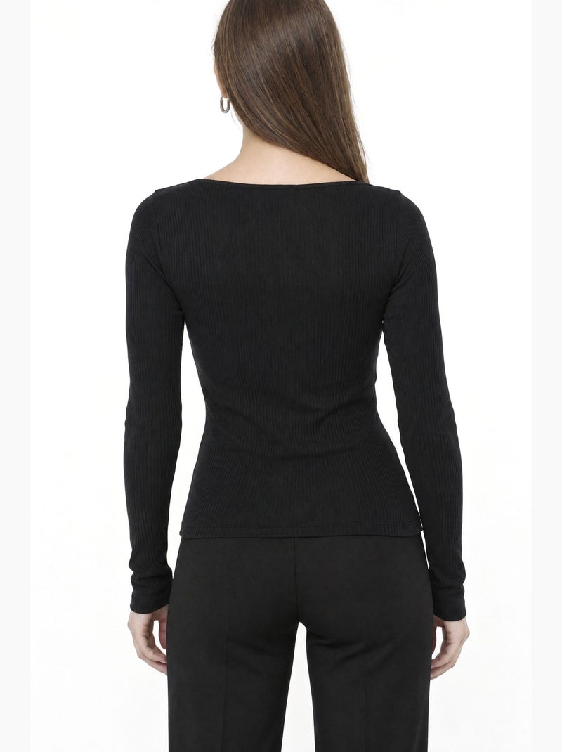 Blusa feminina busem Preto - Kiabi