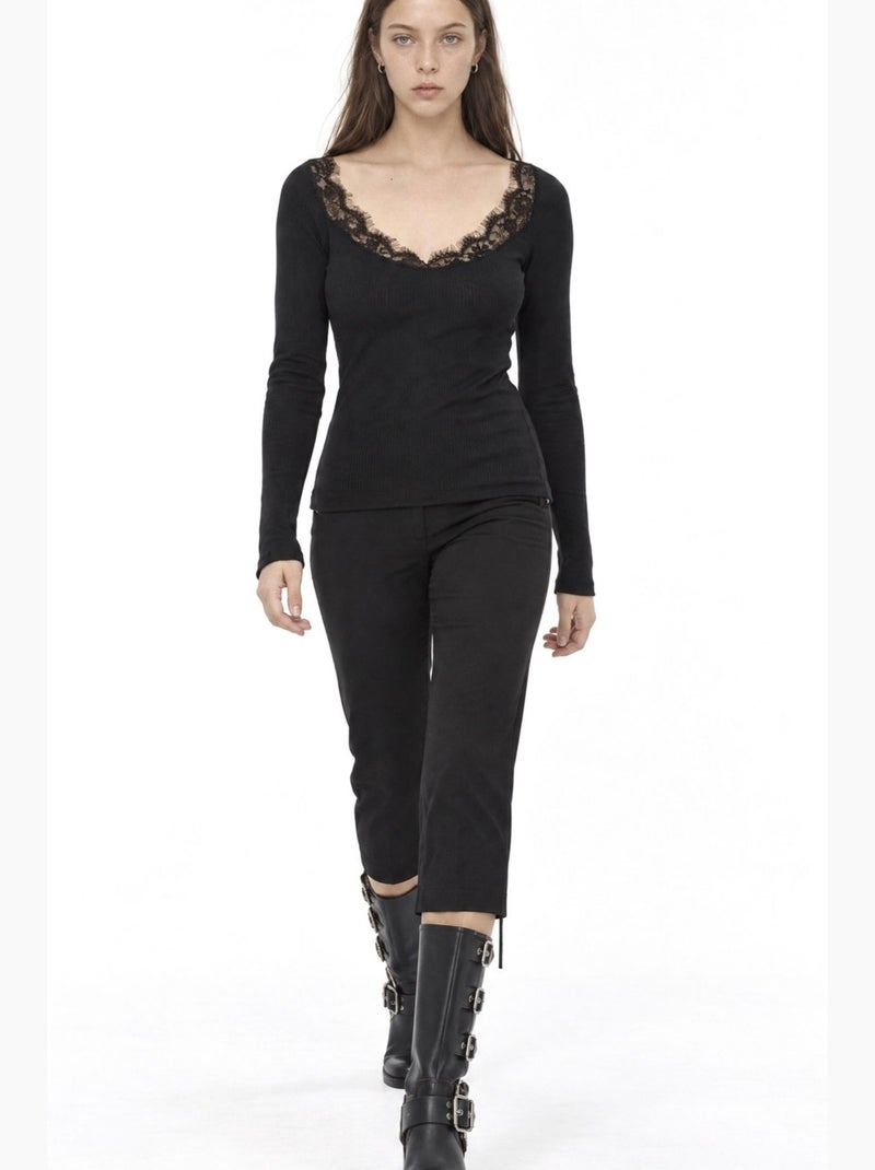 Blusa feminina busem Preto - Kiabi