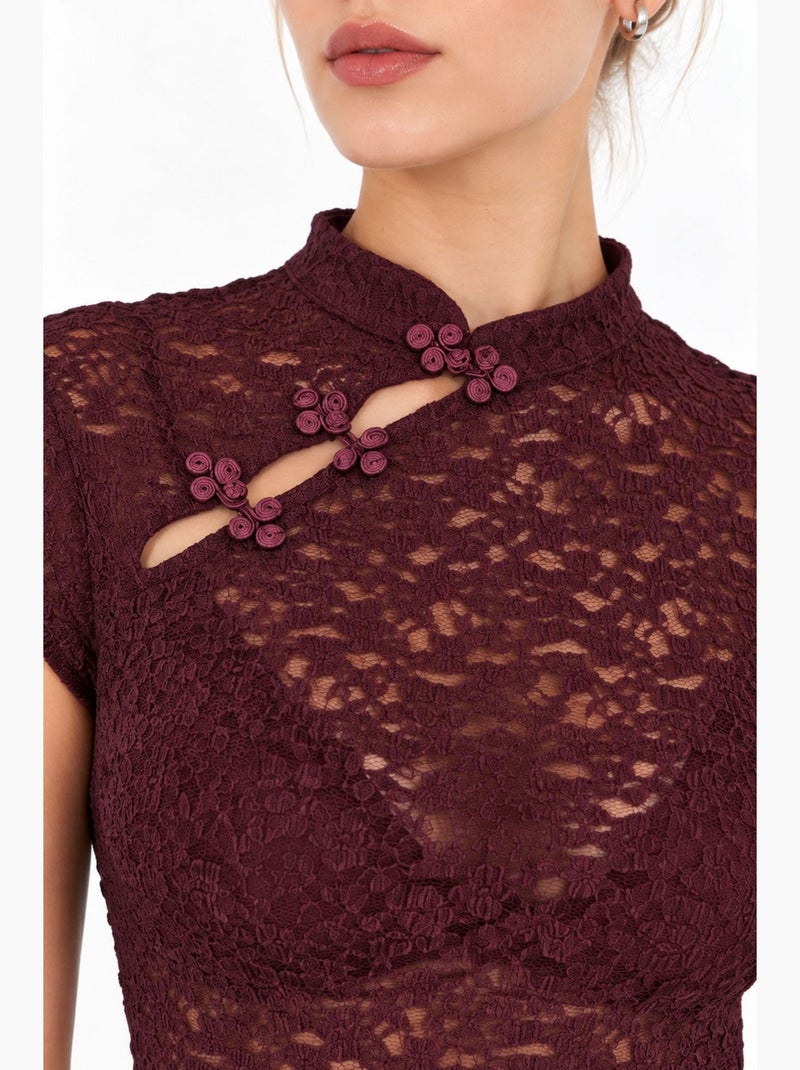 Blusa feminina busem Vermelho bordô - Kiabi