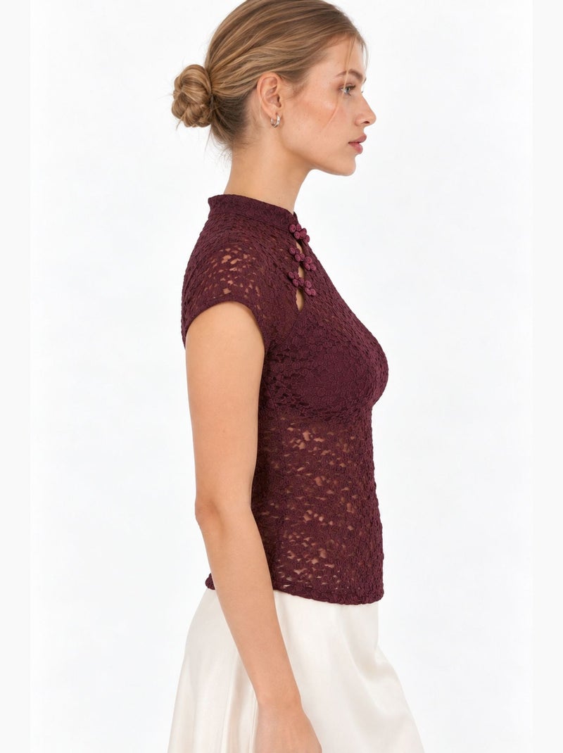 Blusa feminina busem Vermelho bordô - Kiabi