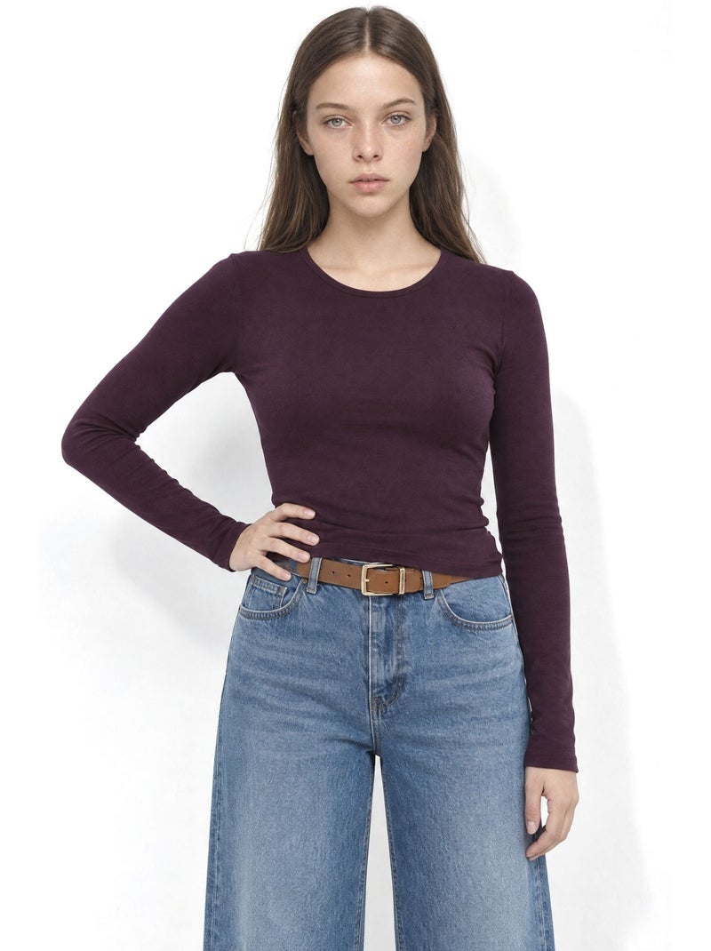 Blusa feminina busem Vermelho bordô - Kiabi