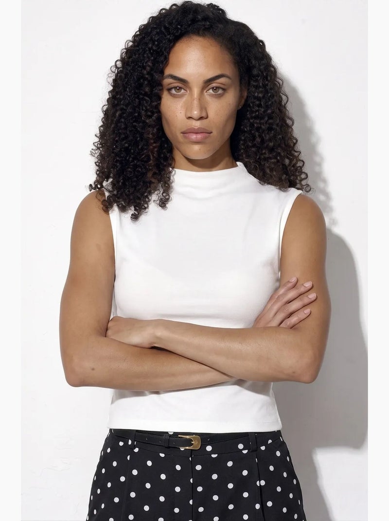 Blusa feminina de modal e algodão busem Branco - Kiabi
