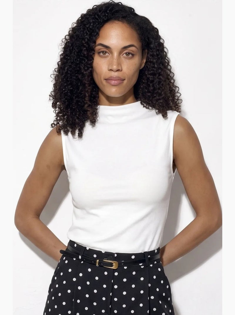 Blusa feminina de modal e algodão busem Branco - Kiabi