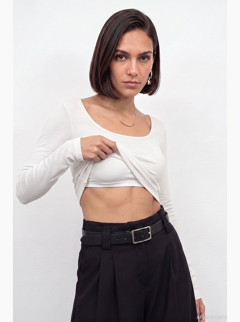 Blusa feminina dilvin Branco sujo - Kiabi
