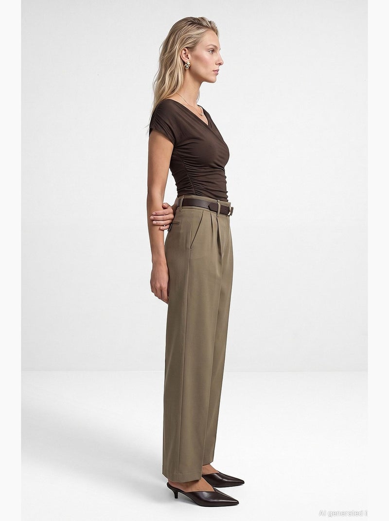 Blusa feminina dilvin Castanho - Kiabi