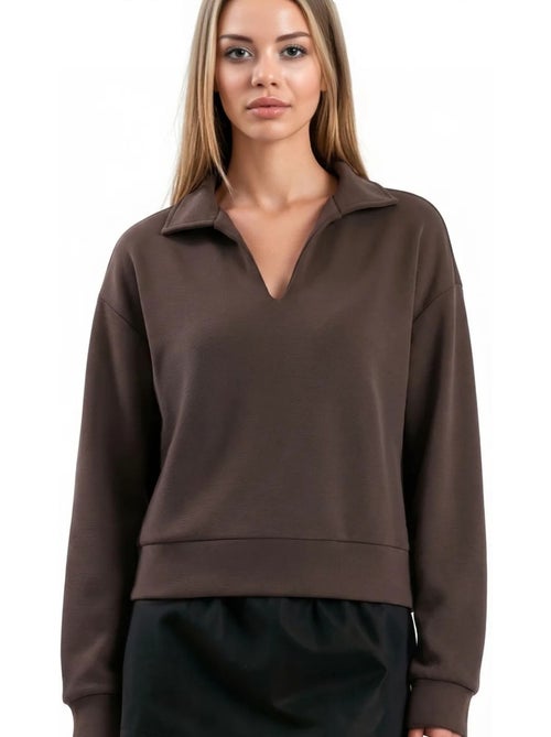 Blusa feminina em mistura de modal busem - Kiabi