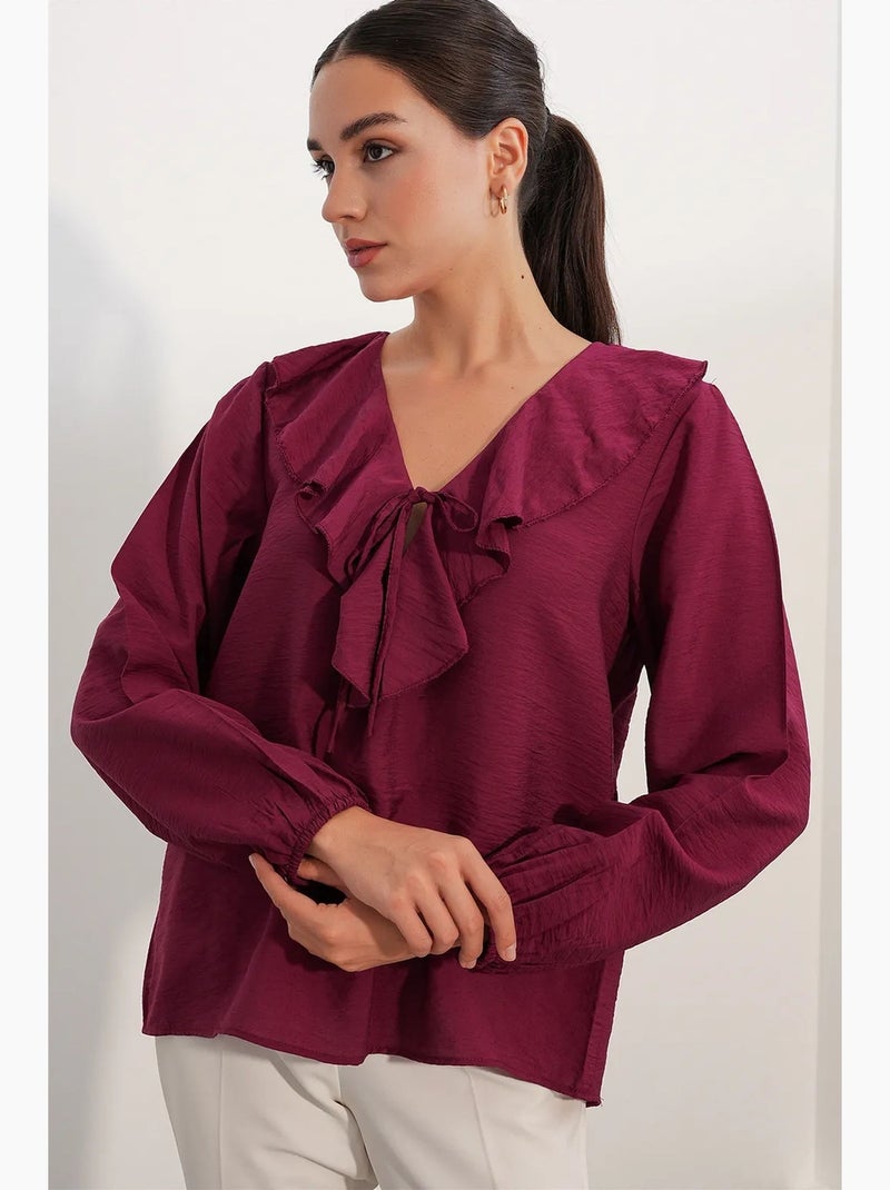 Blusa feminina em mistura de viscose bdart Vermelho bordô - Kiabi