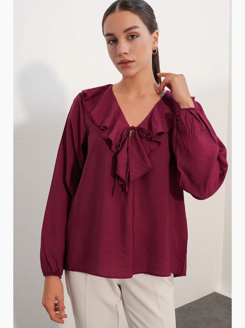 Blusa feminina em mistura de viscose bdart Vermelho bordô - Kiabi