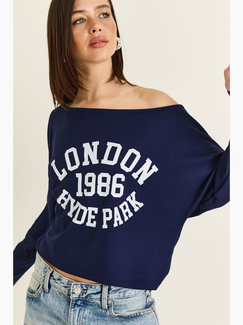 Blusa feminina lucci Azul-marinho - Kiabi