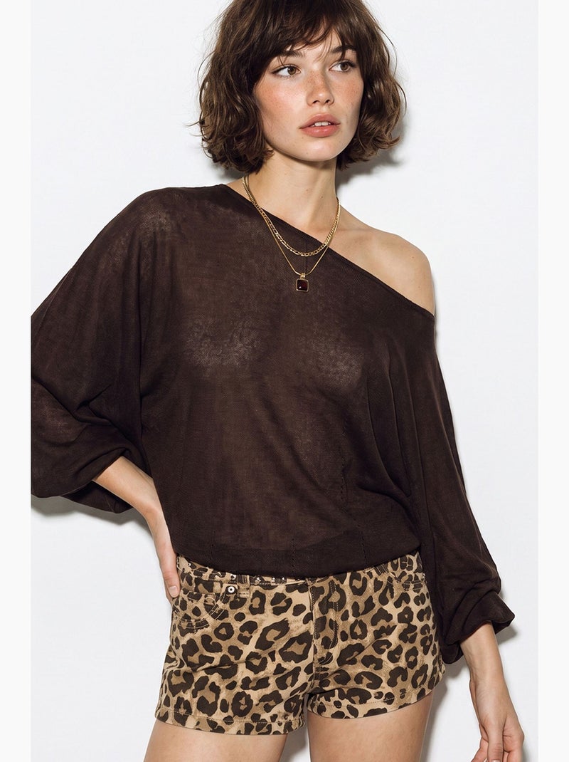 Blusa feminina lucci Castanho - Kiabi