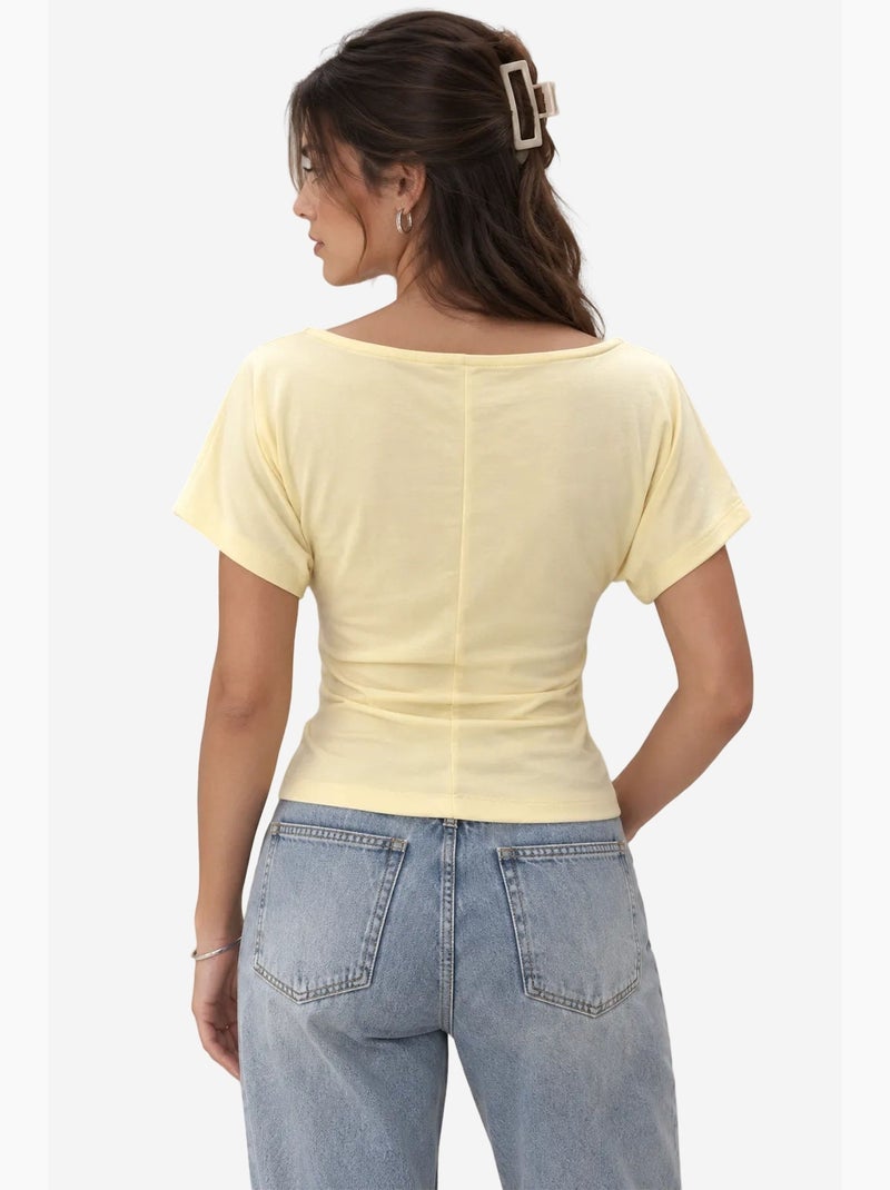Blusa feminina mixray Amarelo-limão - Kiabi