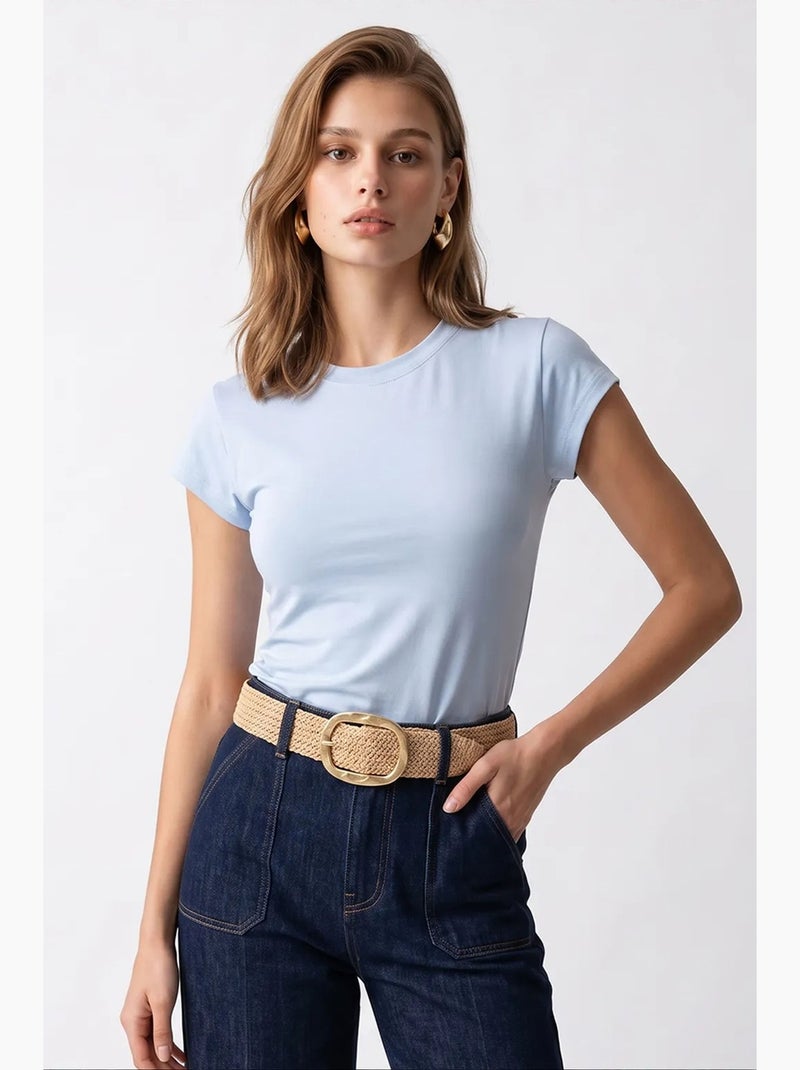 Blusa feminina mixray Azul-céu - Kiabi