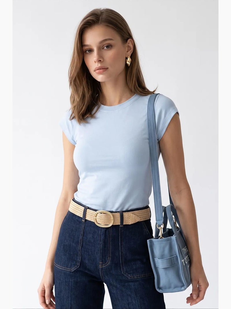 Blusa feminina mixray Azul-céu - Kiabi