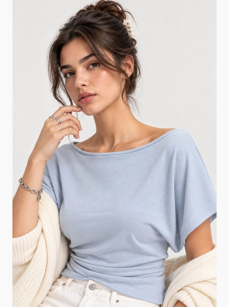Blusa feminina mixray Azul-céu - Kiabi