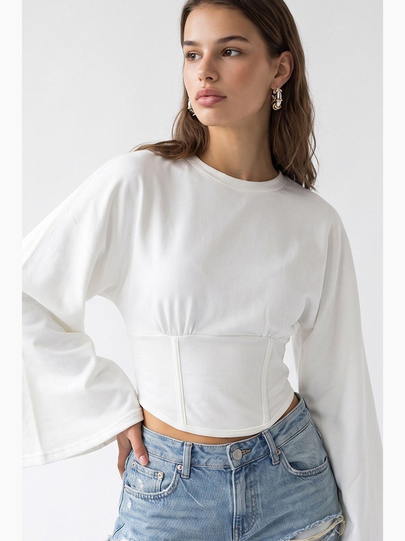 Blusa feminina mixray Branco - Kiabi