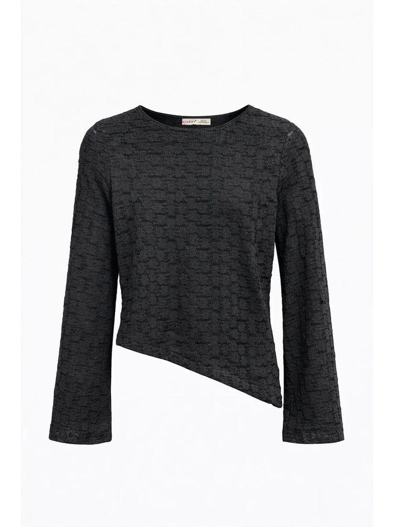 Blusa feminina mixray Cinza-preto - Kiabi