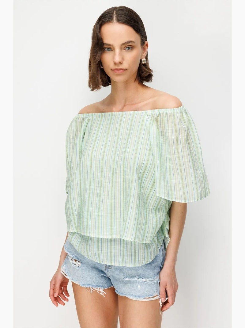 Blusa feminina mixray Verde menta - Kiabi