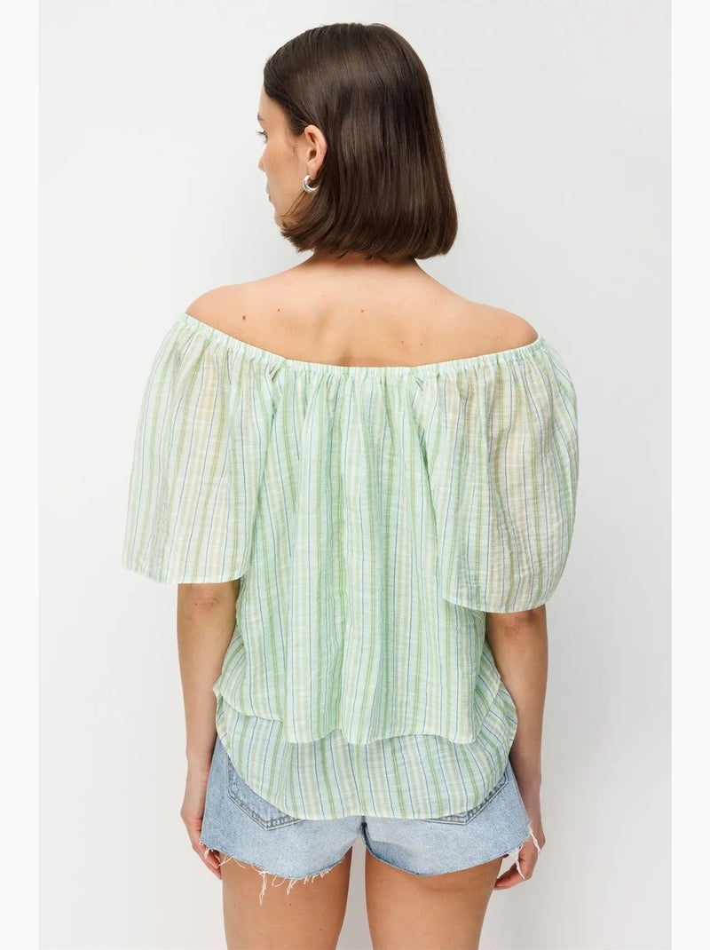 Blusa feminina mixray Verde menta - Kiabi
