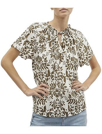 Blusa Feminina Vero Moda Mima Branca/Camel