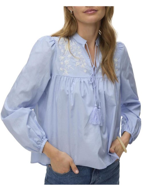 Blusa Feminina Vero Moda Sascha Azul - Kiabi Blusa Feminina Vero Moda Sascha Azul - Kiabi