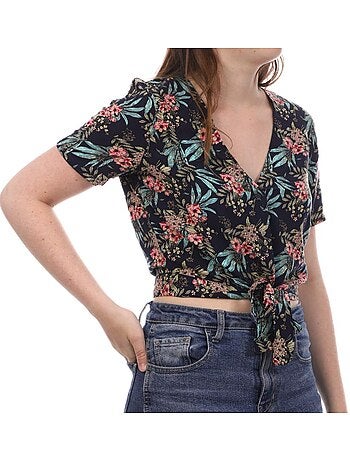 Blusa Vero Moda Easy de Flores Branca/Vermelha para Mulher