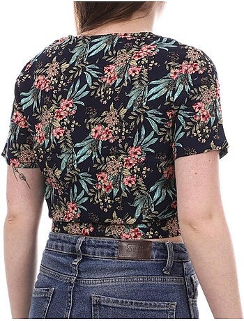 Blusa vero moda easy de flores branca/vermelha para mulher