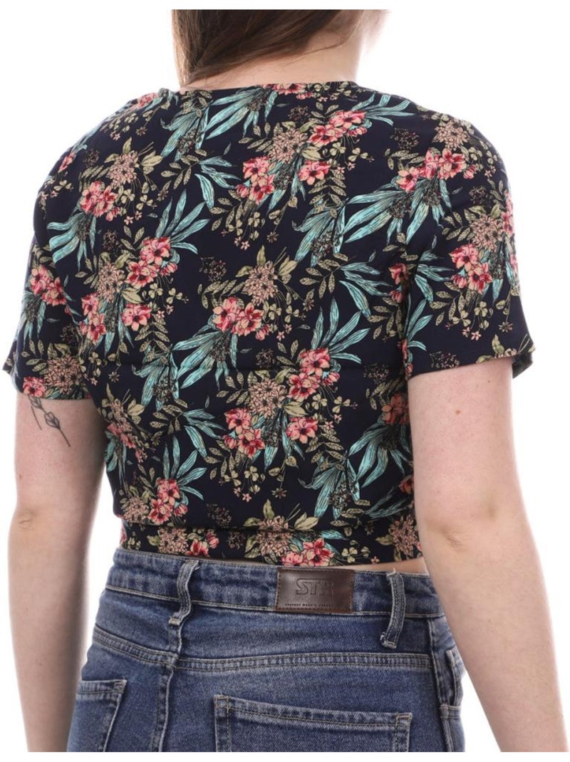 Blusa Floral Azul-Marinho Vero Moda Easy para Mulher Azul-marinho - Kiabi