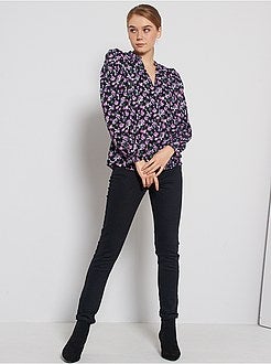 Blusa florida com mangas largas - Kiabi