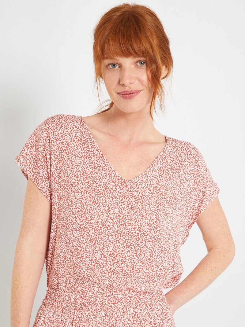 Blusa florida 'JDY' LARANJA - Kiabi