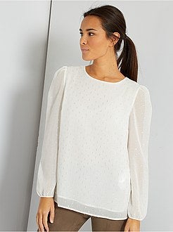 Blusa fluida a ponto cheio - Kiabi