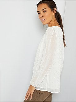 Blusa fluida a ponto cheio - Kiabi